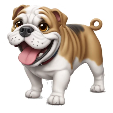 Happy english bulldog sticker