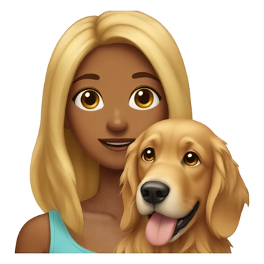 Tanned girl with golden retriever sticker