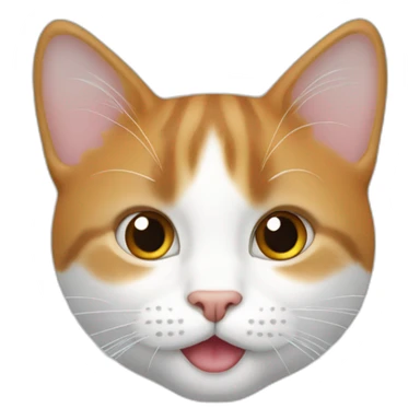 Un chat blanc tache rousse oreille sticker