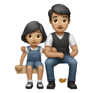 Un garçon et deux filles jumelles sticker