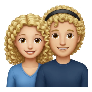 Fille cheveux boucler homme blond cuny sticker