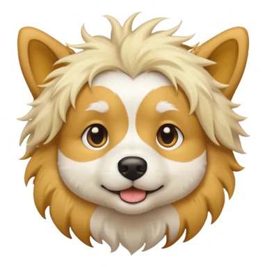 yellow and white dog with messy hair sticker