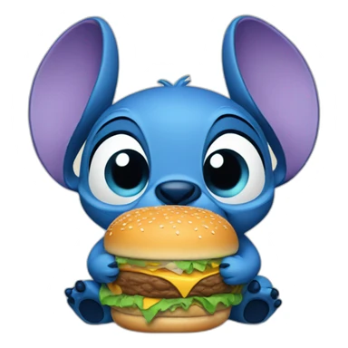 Stitch eating burger sticker