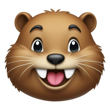 Beaver laughing with emoji tears sticker