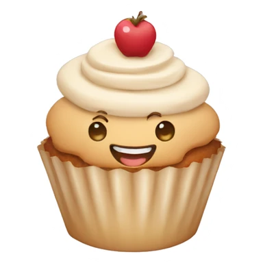 Happy beige cupcake sticker