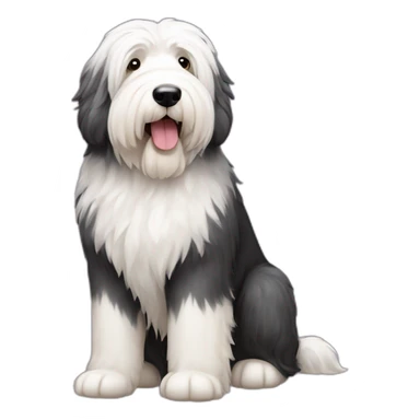 Dog old english sheepdog full-height sticker