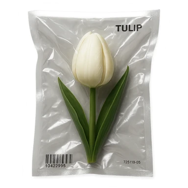 white tulip vacuum sealed style sticker
