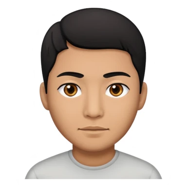 Brown Asian man with black hair black eyes sticker