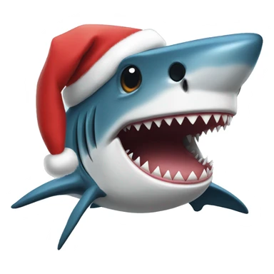 shark in a christmas suit sticker