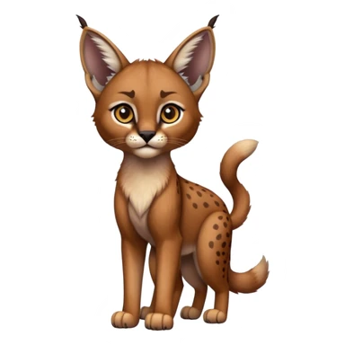 Epic Cute Dark Warm Caracal-Bobcat full body sticker