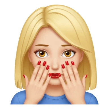 Girl hiding face with nails  sticker