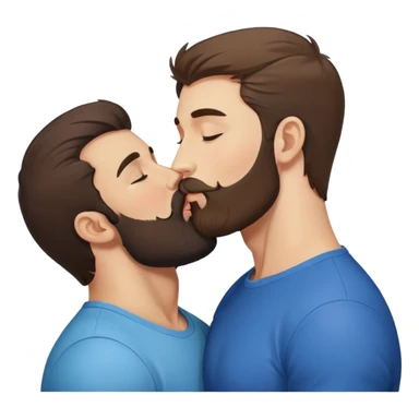 sexy-pose-fit-beard-brunette-caucasian-bear-twink-gay-men-kissing sticker