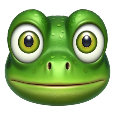 thinking frog face with green color sticker