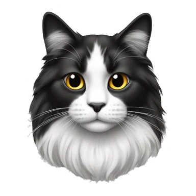 Black and white long haired cat sticker