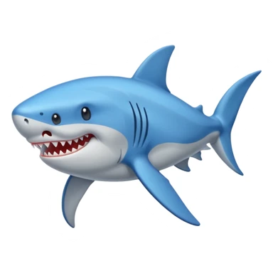 Un tiburón con tres tenis azules sticker