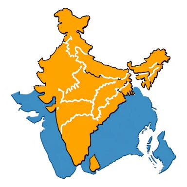 India map with saffron colour ( akhand Bharat ) with proper state sticker