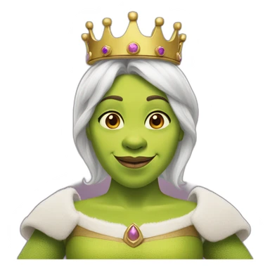 Shrek avec une couronne de princesse  sticker