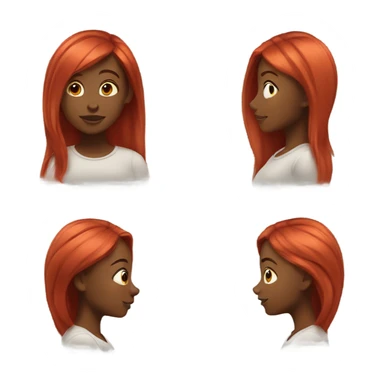 Black girl with straight red hair sticker