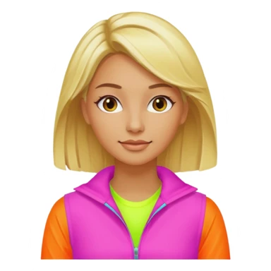 80s woman blonde hair sticker