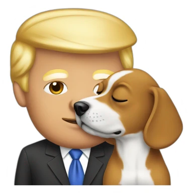 trump kissing a dog sticker