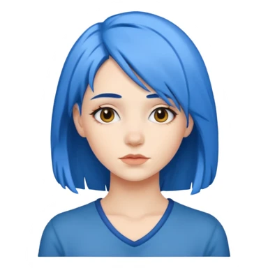 woman blue hair sticker