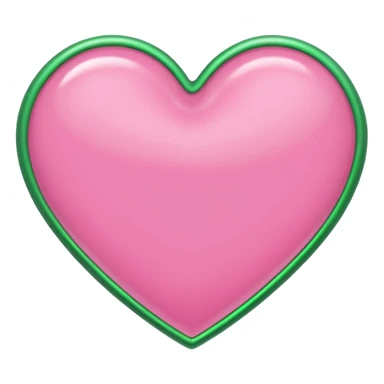 pink and green heart sticker