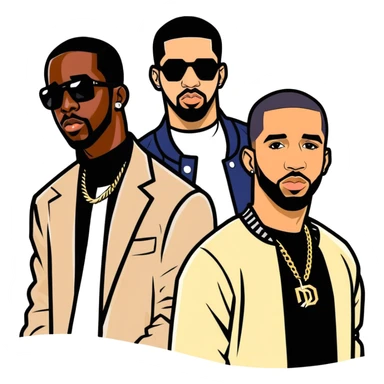 P diddy and drake sticker