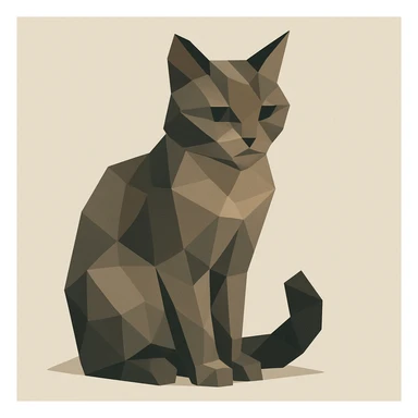 geometric cat polygonal style sticker