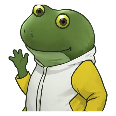 wearing a yellow hazmat suit sticker