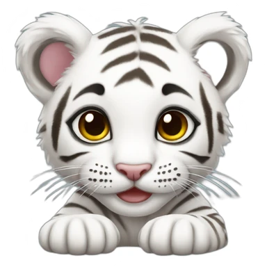 White baby tiger sticker