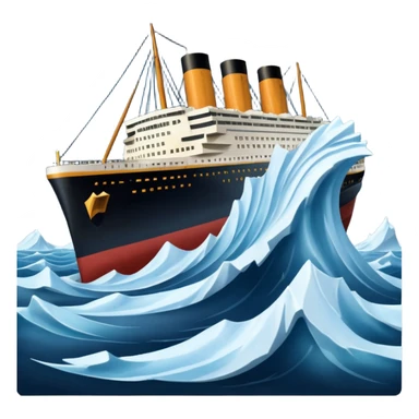 titainic crashing into an iceberg sticker