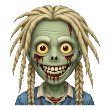 zombie with dreads with braces smiling  sticker