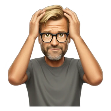 jurgen klopp placing hands under the head sticker