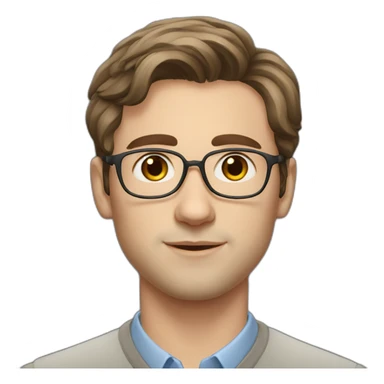 young russian professor no facial hair with brown hair sticker