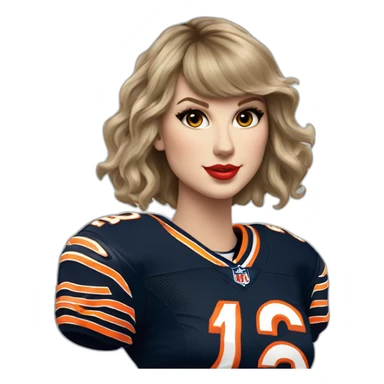 taylor-swift-in-nfl-bears-jersey sticker