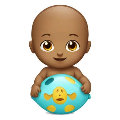 baby with toy sticker