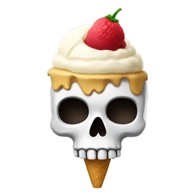 Skull with ice cream sticker