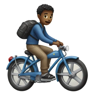 A boy on bike  sticker