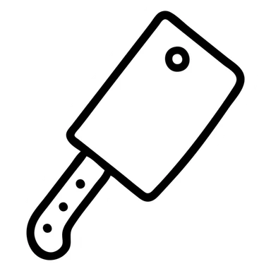 simple outlined icon of a butcher knife, clean lines, minimalistic sticker