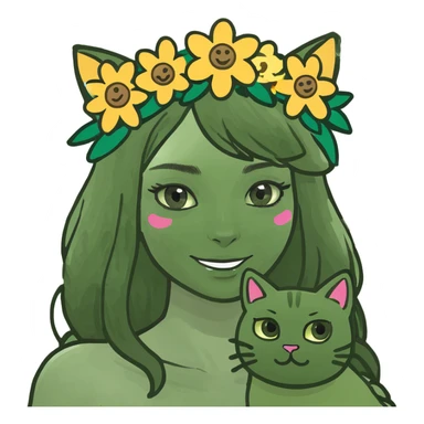 woman looking out airplane window holding a cat emoji sticker