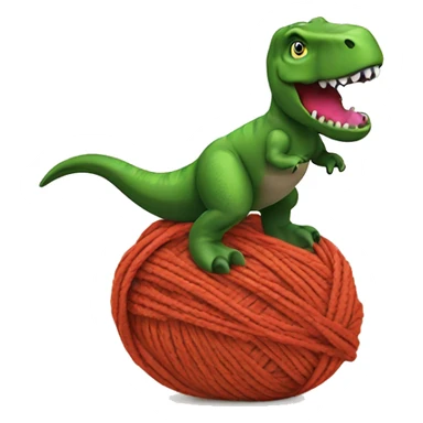 Trex + yarn ball sticker