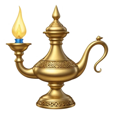 A hyperrealistic genie lamp sticker
