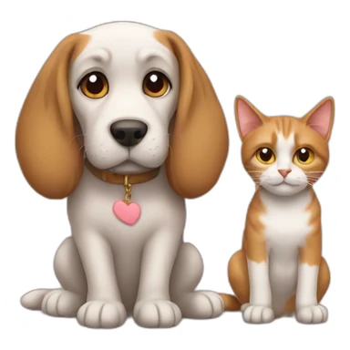 Cat love dog sticker