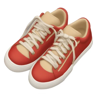 red and beige sneakers on feet sticker