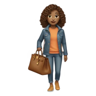 girl with Birkin bag sticker