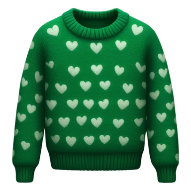 sweater pattern in the shape of a heart and color is dark green sticker