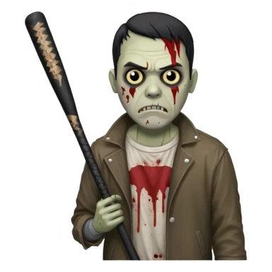 Make me a walking dead emoji with negan sticker