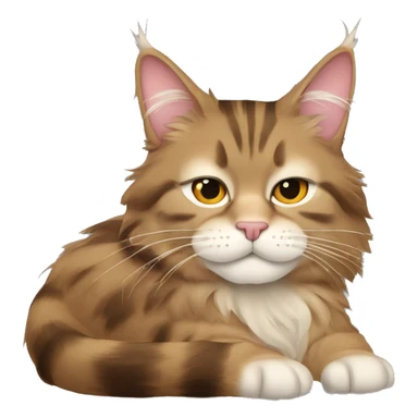 slepping mainecoon cat sticker