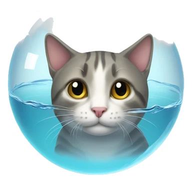Cat in a water bubble  sticker