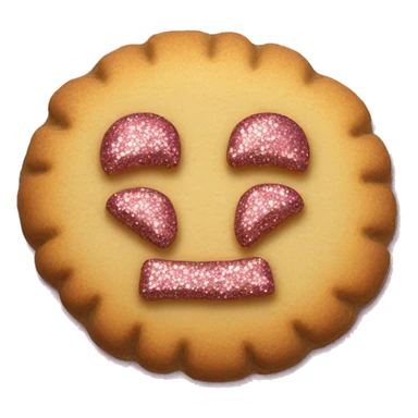 biscuit with i love you written on it and a lot of glitters sticker